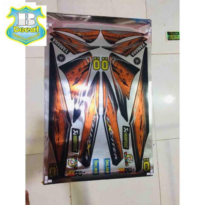 ( Quí khách vui lòng mang ra tiệm cho thợ dán ) Tem ex2006 màu cam chất liệu Crom [Bi Decal]