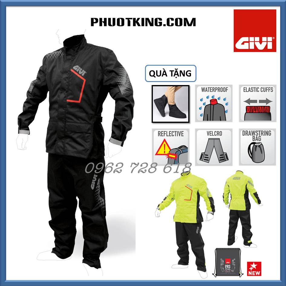 Áo Mưa Bộ Givi PRS04 AXN tặng kèm ủng cao su