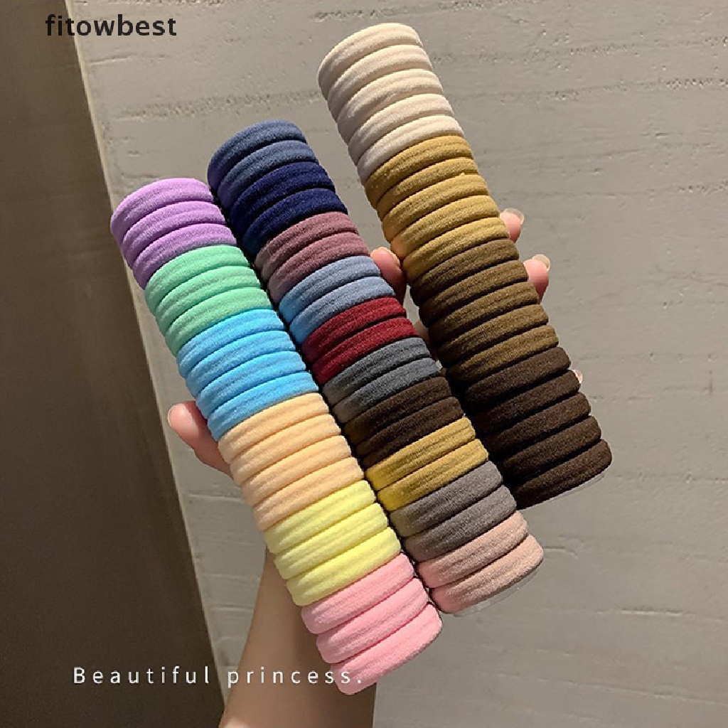 Bộ 20 dây cột tóc cao su GJCUTE co giãn nhiều màu sắc cho nữ