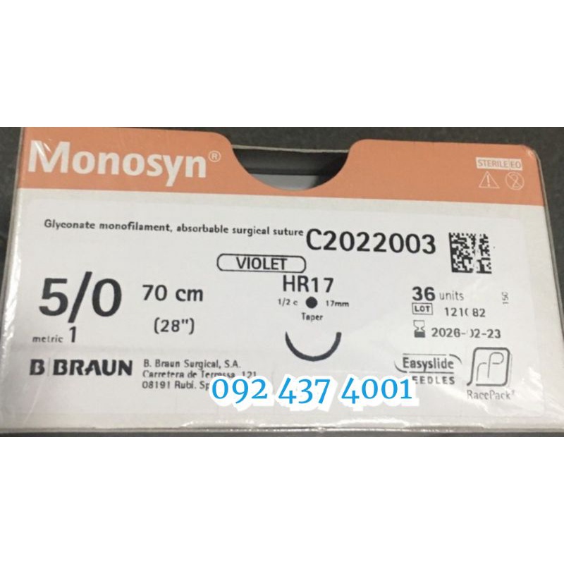 Chỉ MONOSYN 4, 5, 6 BBraun.