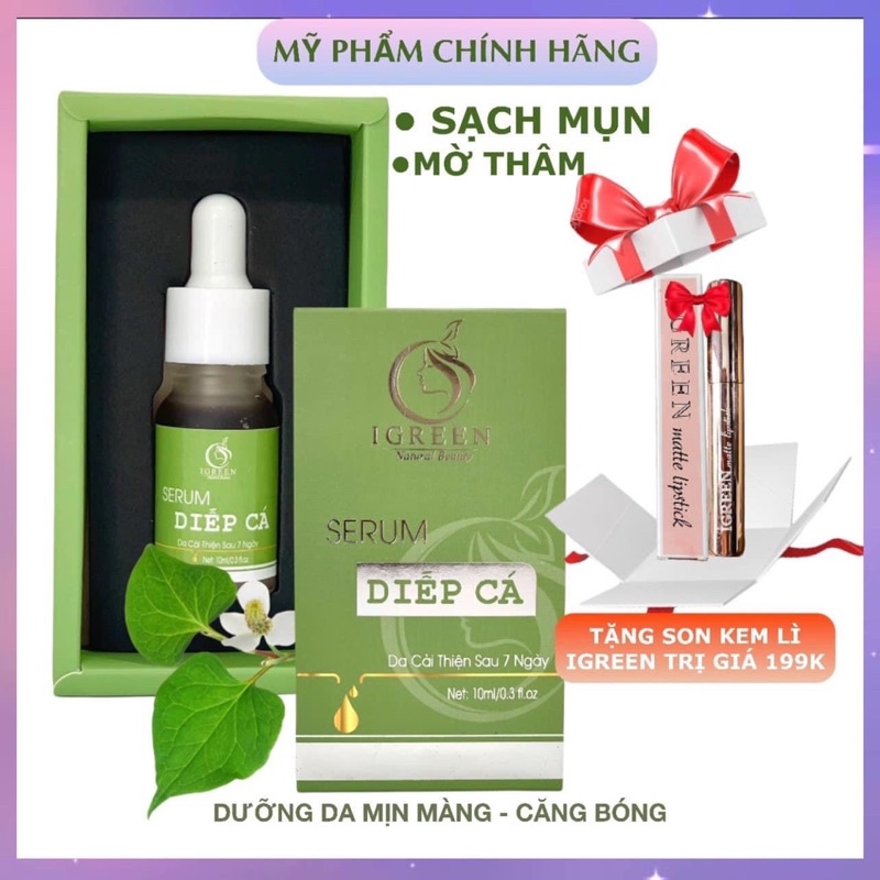 SERUM DIẾP CÁ SẠCH MỤN HOÀN TOÀN - ĐÁNH BAY MỌI LOẠI MỤN, THÂM MỤN TẶNG SON KEM