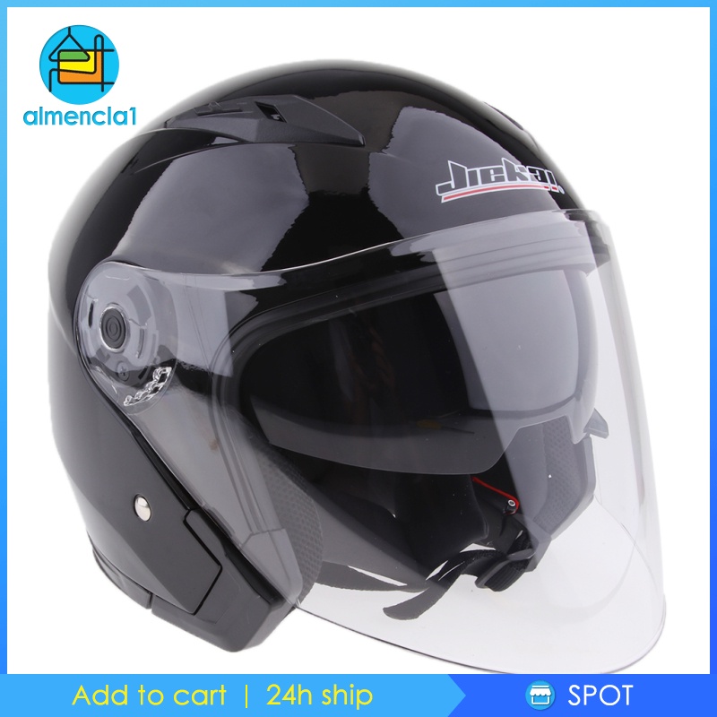 [ALMENCLA1]Motorcycle 3/4 Open Face Helmet with Full Face Shield Visor