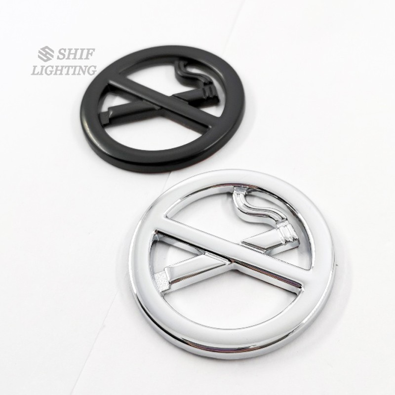 1 Miếng Dán Kim Loại Hình Logo No Smoking Trang Trí Xe Hơi