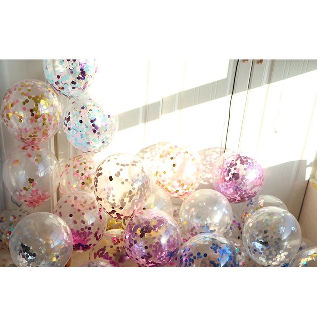 5 Bong bóng latex trong suốt 12 inch dùng trang trí tiệc
