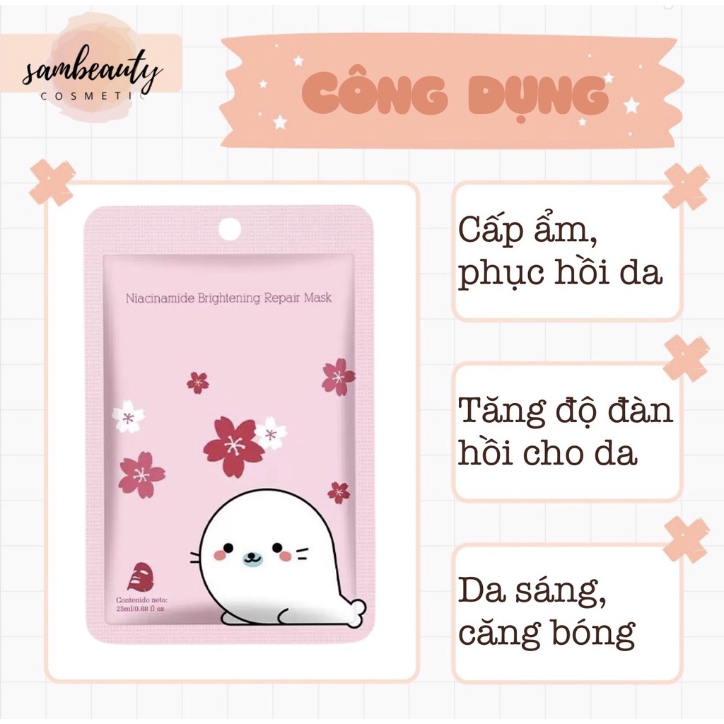 MẶT NẠ CARTOON, MẶT NẠ DƯỠNG DA DƯỠNG ẨM thành phần tự nhiên giúp làm sáng da mờ thâm hiệu quả SamBeauty