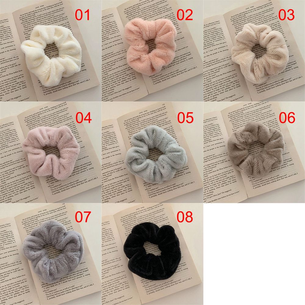Dây Buộc Tóc Vải Lông Thỏ Nhân Tạo Mềm Mại Dễ Thương Cho Nữ