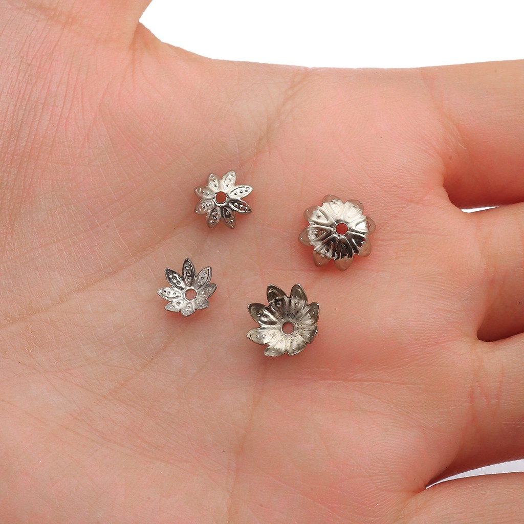 Set 100 mặt dây chuyền Beadia bằng sắt hình đế hoa phong cách cổ điển diy