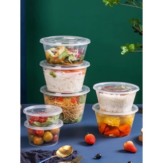 Hộp nhựa tròn microwave 10 hộp .200~300~450~500ml.