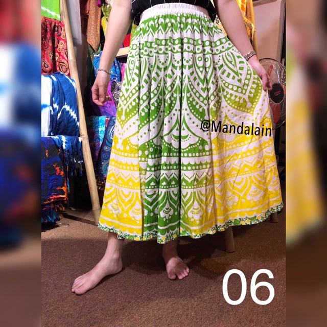 Chân váy Thổ cẩm Đuôi công Mandala Ấn Độ 100% cotton sỉ và lẻ