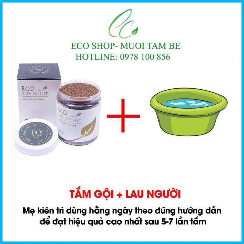 [2 HỘP] MUỐI TẮM BÉ SINH DƯỢC ECO GOLD 400G - MUỐI TẮM BÉ ECO- HẾT MẨN NGỨA, RÔM SẢY