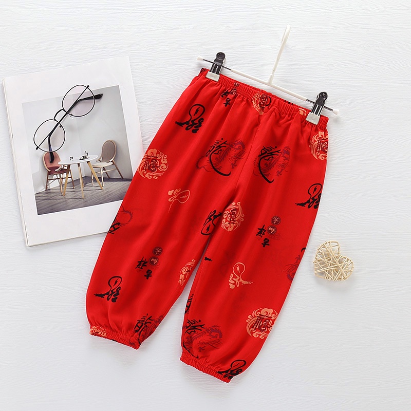 Quần Dài Chống Muỗi Thoáng Mát Họa Tiết Xinh Xắn Dành Cho Bé
