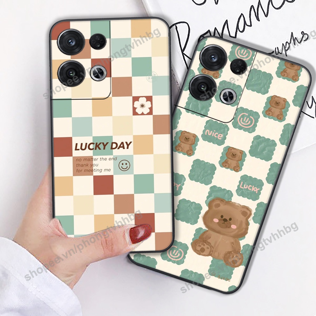 Ốp lưng Oppo Reno 8 4G / Reno 8 5G / Reno 8Z 5G / Reno 8 Pro GẤU bo viền cute nhiều mẫu đặc sắc
