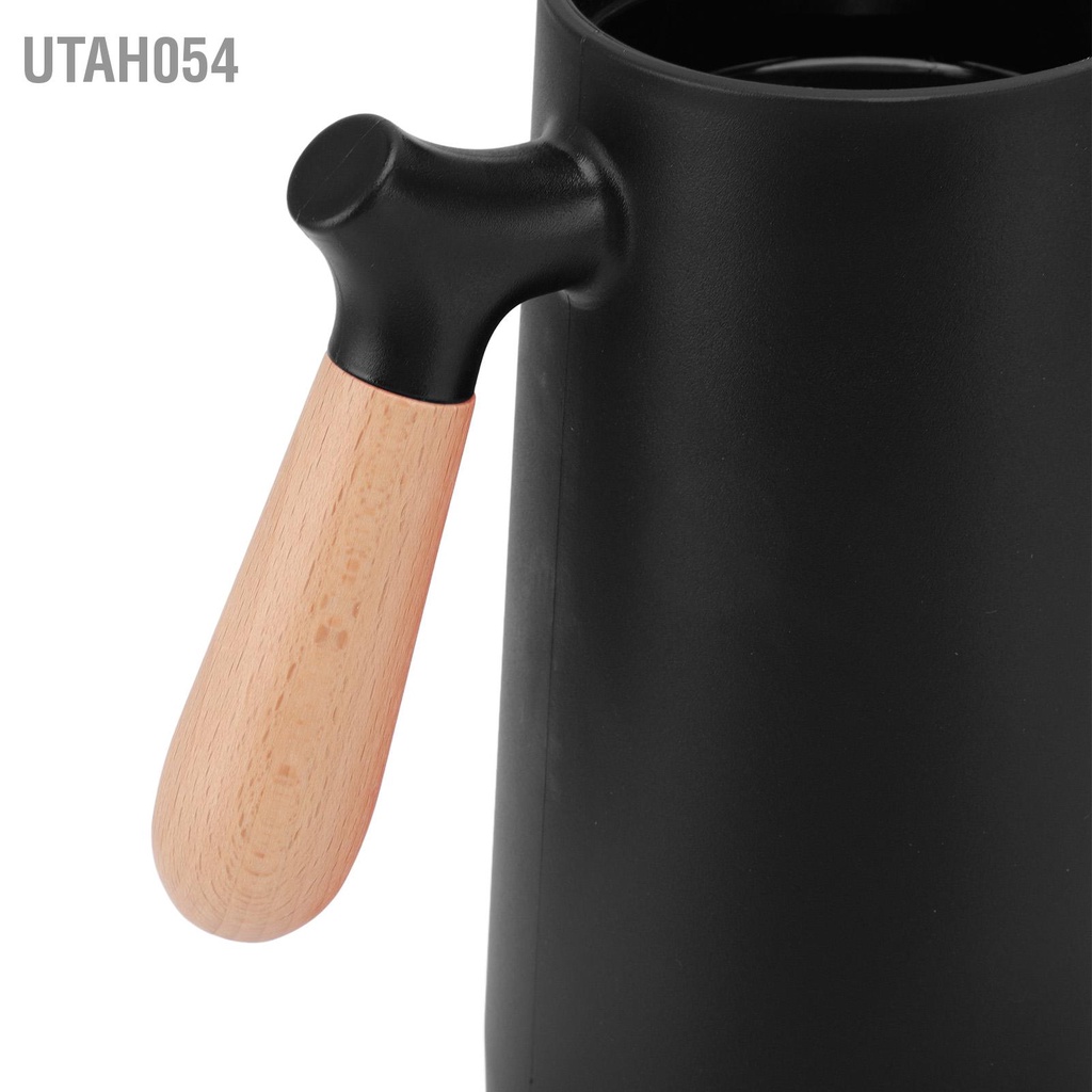[Hàng Sẵn] 1L Cà phê nhiệt Carafe 12h Cách Bình giữ Olecranon nước có tay cầm bằng gỗ để cắm trại tại nhà đi bộ đường dài【Utah054】