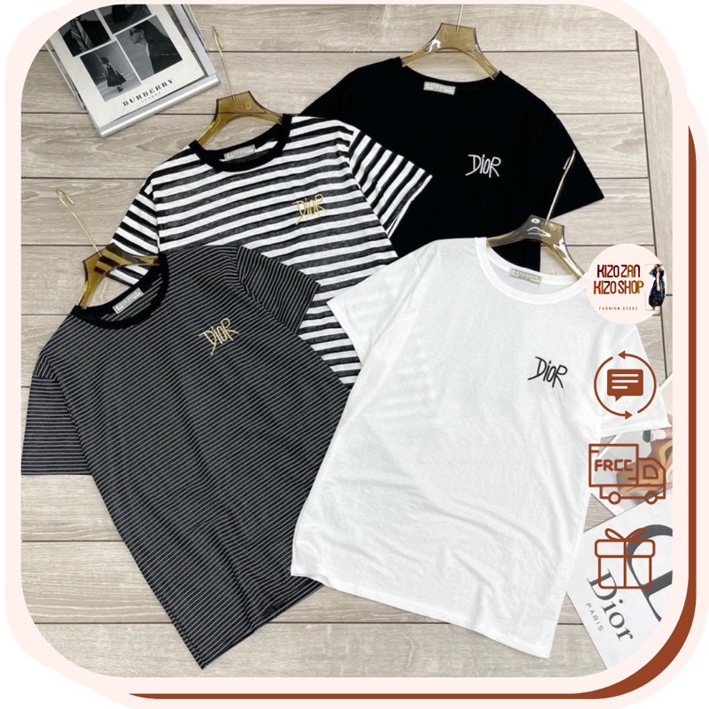 0303. Áo thun giấy nữ tay ngắn cổ tròn thêu chữ, áo phông chất cotton mùa hè hình thêu