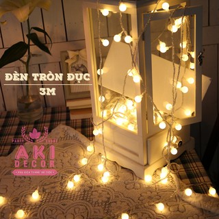 [ KÈM PIN ] Dây đèn trang trí tròn đục ( viên bi ) trang trí sinh nhật, phòng ngủ... dùng pin AA