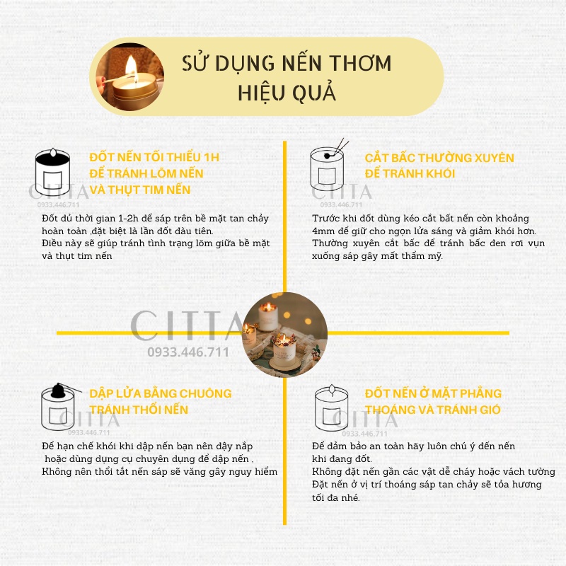 Nến Thơm Citta Hương Thơm Bốn Mùa Trang Trí Hình Que Kem Ngọt Ngào Decor Nhà Cửa Hộp Đẹp CT020