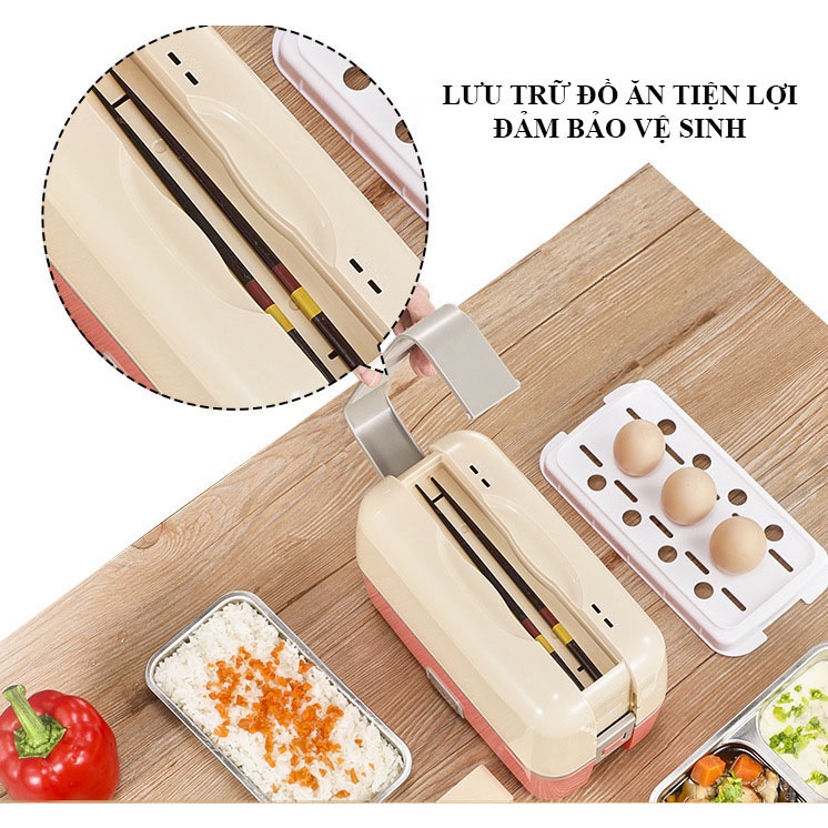 Hộp cơm cắm điện, Hộp cơm văn phòng, Hộp cơm giữ nhiệt, nấu và hâm nóng thức ăn