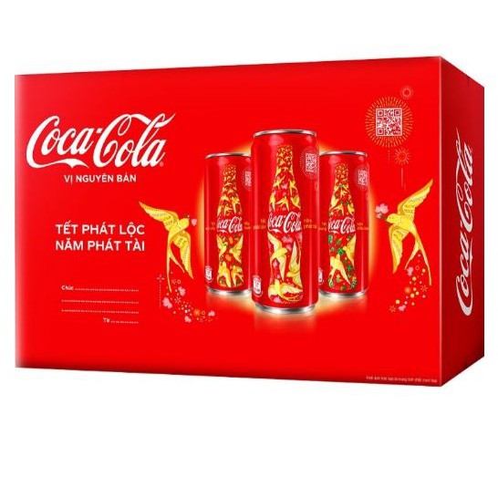 Mẫu Xuân _ Thùng 24 lon nước ngọt Coca Cola lon 330ml