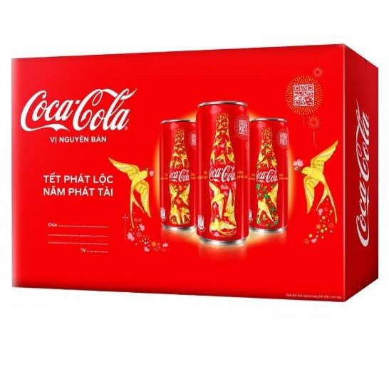 Thùng 24 lon nước ngọt Coca Cola lon 330ml