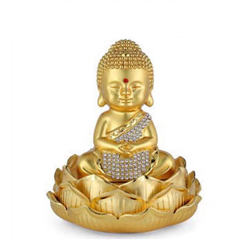 Tượng Phật Ngự Đài Sen Đính Đá Để Taplo Ô Tô