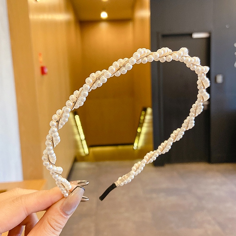 Băng Đô Đính Ngọc Trai Thiết Kế Mới Thời Trang Mùa Hè Theo Phong Cách Hàn Quốc