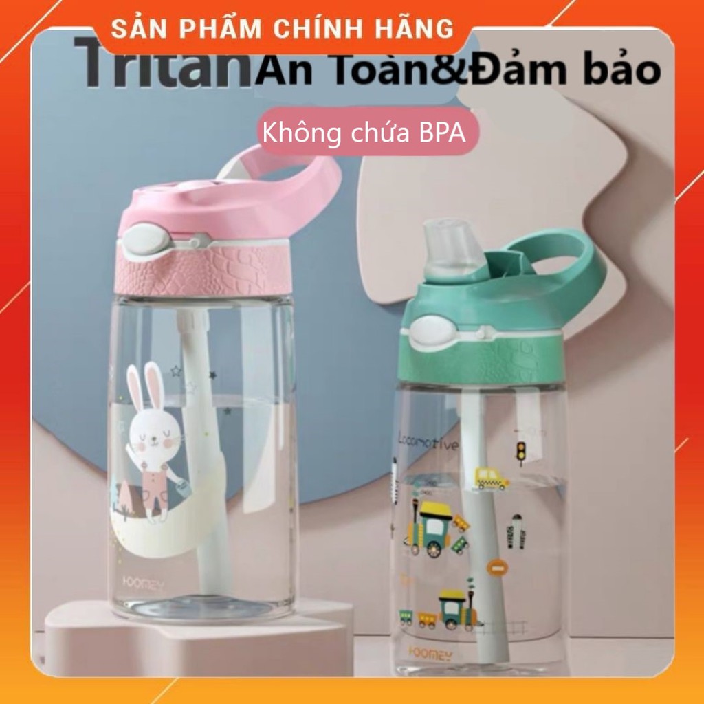 Bình Nước Chính Hãng TRIAN Cao Cấp Cho Bé Mầm Non Và Tiểu Học Tặng Kèm Túi Đựng Dung Tích 480ML