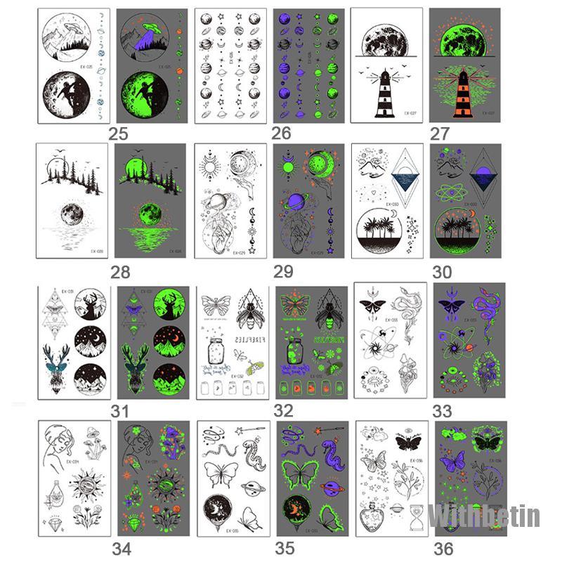 (Hàng Mới Về) Hình Xăm Dán Tạm Thời Phát Sáng Chống Nước Độc Đáo
