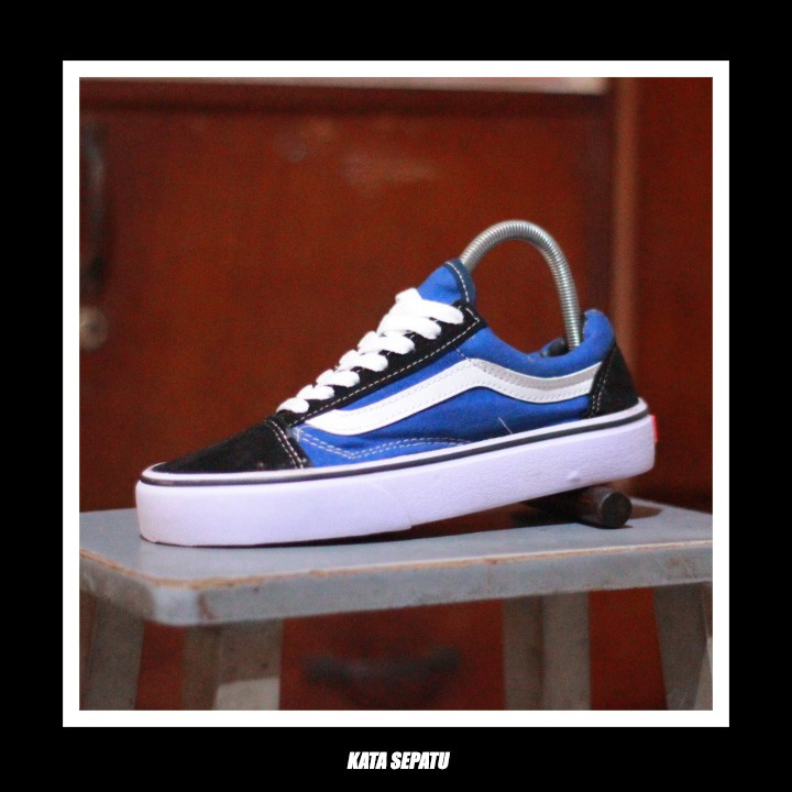 Giày Thể Thao Vans Old Skool Màu Xanh Dương / Đen Thời Trang Trẻ Trung