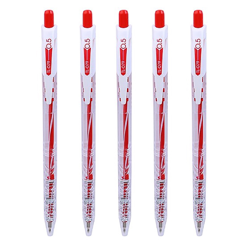 Vỉ 5 Bút Bi 0.5 mm Treeden - Thiên Long TL-079 - Mực Đỏ