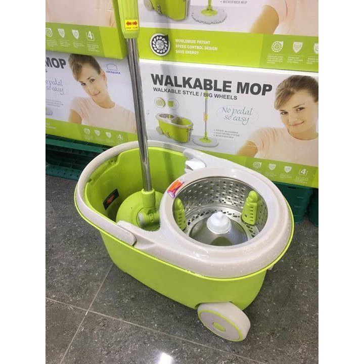 Bộ cây Lau Nhà Thùng đôi Xoay 360 độ LOCK&LOCK MOP-L003 Lồng Inox Bền Đẹp Giảm Giá Tốt
