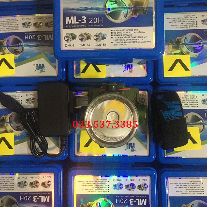 Đèn pin đội đầu ML3, đèn pin sạc điện 2 chế độ sáng