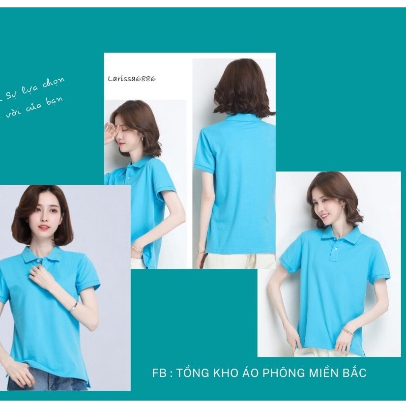 Áo POLO màu THIÊN THANH - Áo phông Nam Nữ,ngắn tay có cổ,vải cao cấp không xù,co dãn 4 chiều. Nhận IN ẤN theo yêu cầu