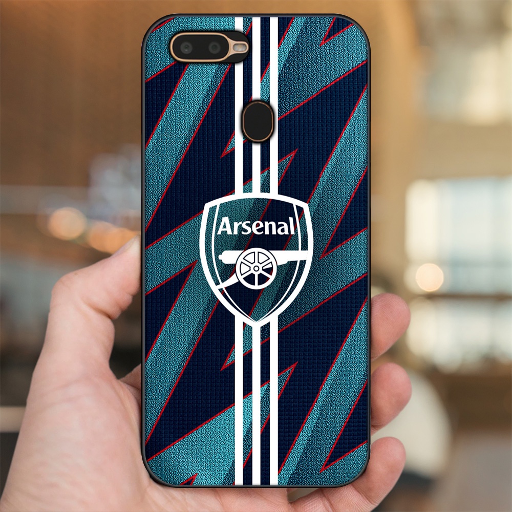 Ốp lưng Oppo A5S, A7, A12, F9 viền đen in hình Arsenal FC