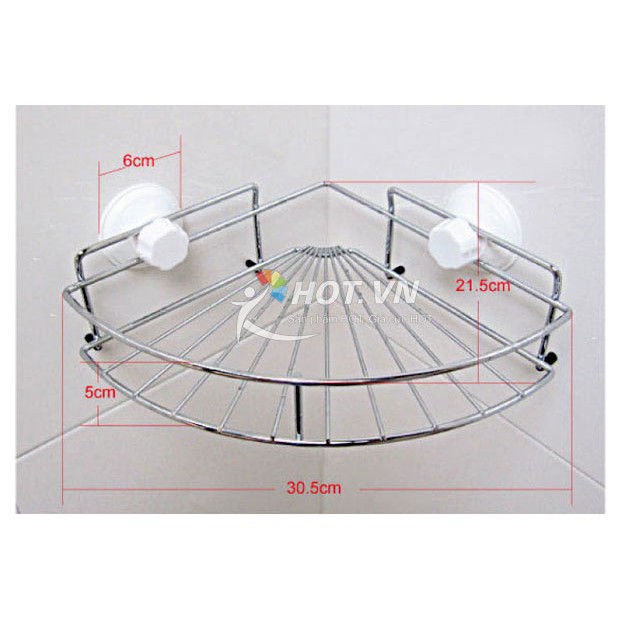 [KM] KỆ GÓC NHÀ TẮM HÚT CHÂN KHÔNG BẰNG INOX (DC)