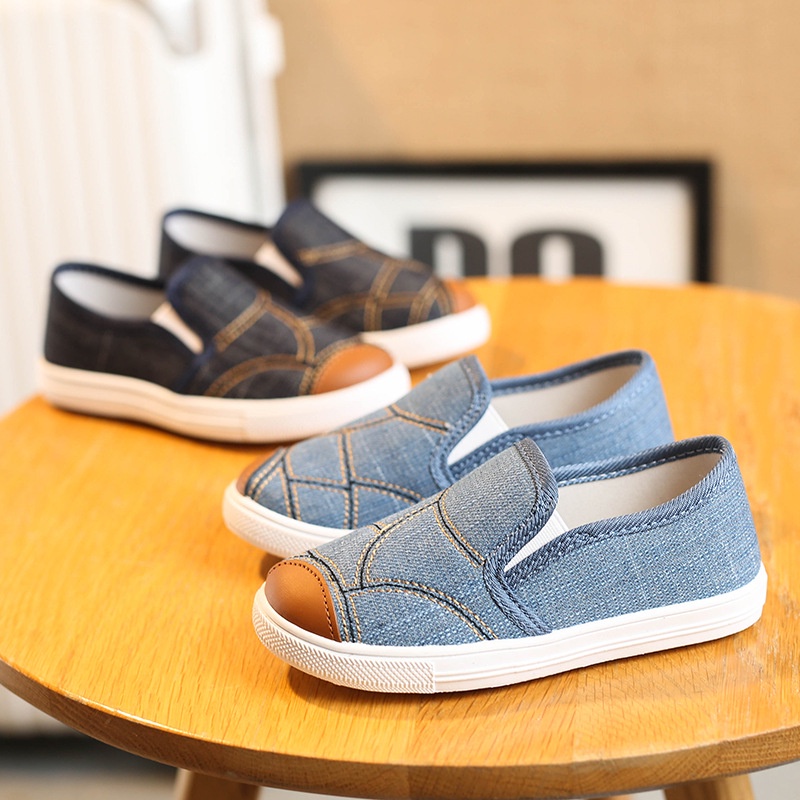 Giày Lười Vải Denim Tth148 Cho Bé Trai Và Bé Gái