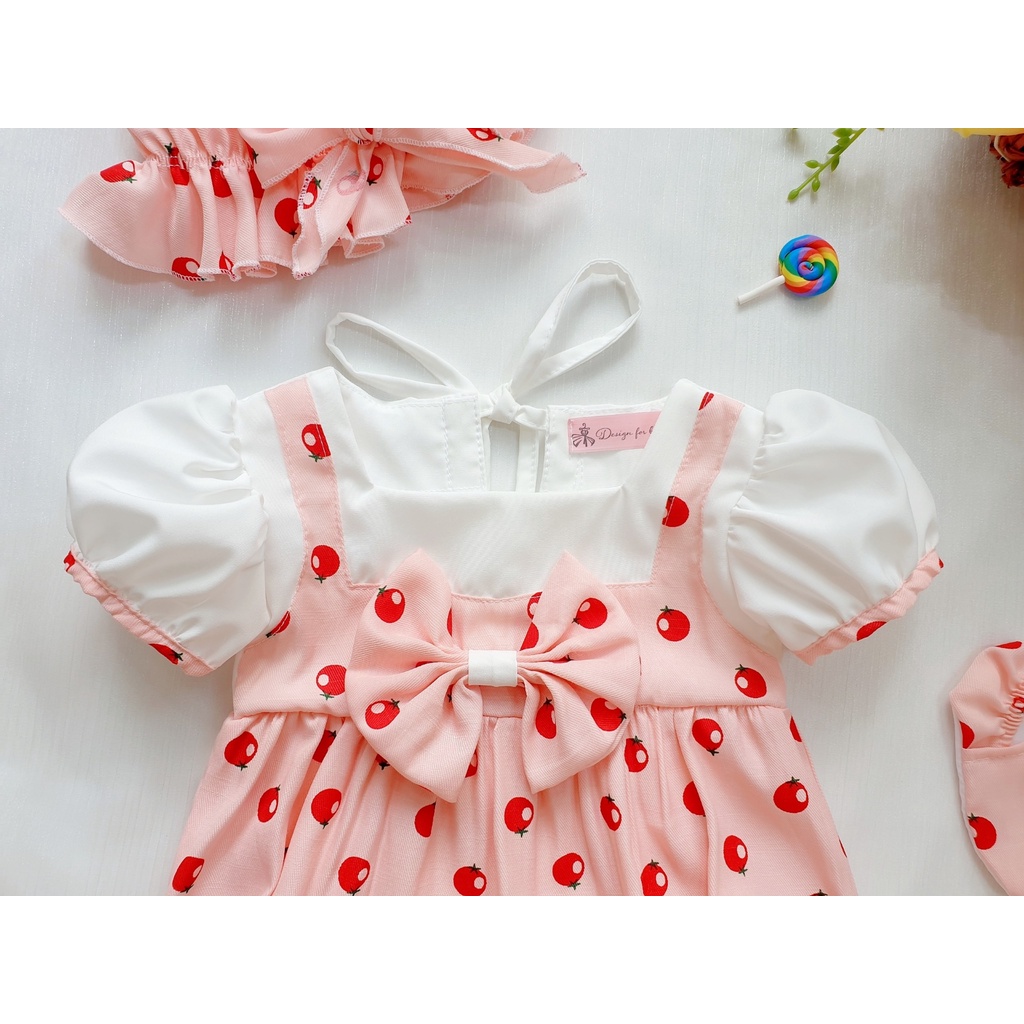 Set Body quả hồng kèm nón và vớ cho bé gái ⚡𝗙𝗥𝗘𝗘𝗦𝗛𝗜𝗣⚡ bodysuit cho bé sơ sinh - Chất liệu đũi lạnh cao cấp mềm mát