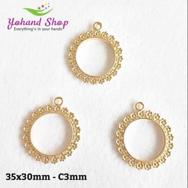 Khuôn kim loại tròn viền hoa ( gói 10 cái)