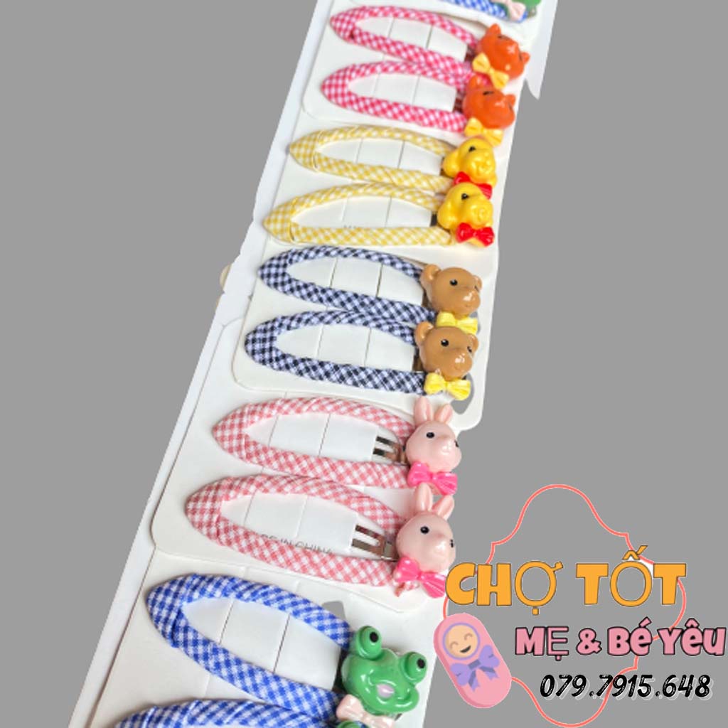 Set 2 kẹp tóc bấm hoạt hình cực xinh hình Minnie, mickey, donal cho bé - kẹp tóc bé gái