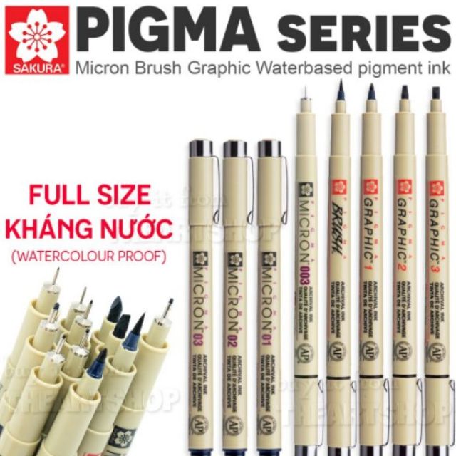 Bút Kim Line Đi Nét, Bút Lông Thư Pháp Chính Hãng SAKURA PIGMA MICRON