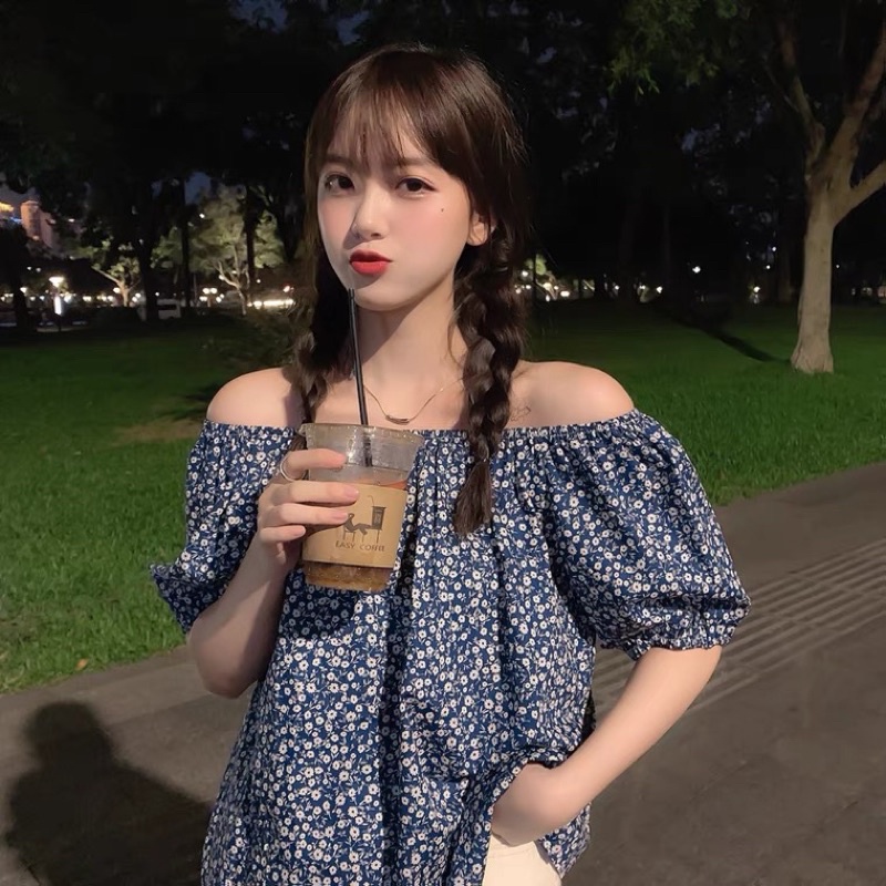 Áo hoa nhí trễ vai