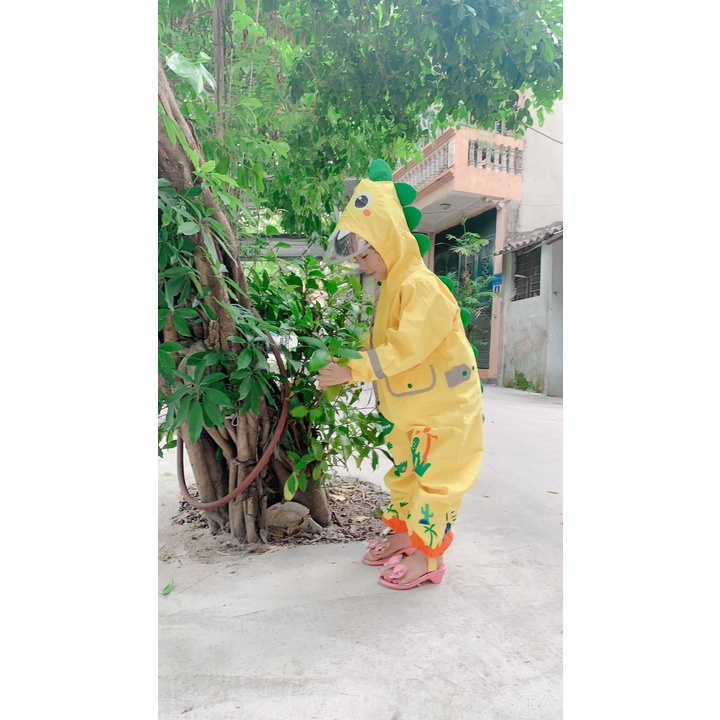 Áo mưa trẻ em , áo mưa cho bé trai bé gái bộ quần áo mưa liền quần Hàn quốc có phản quang chống thấm tốt