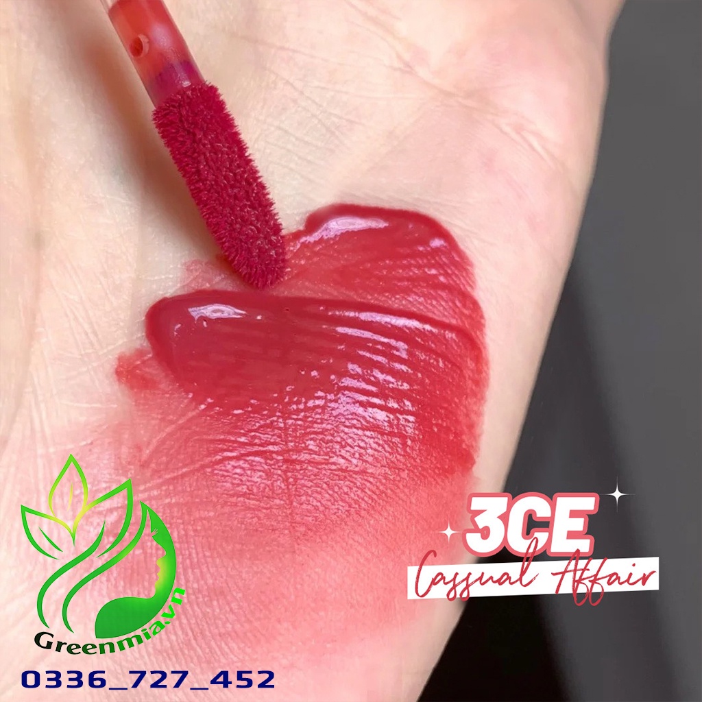 Son 3CE Blur Water Tint Casual Affair Son Kem Tint Lì Màu Hoa Hồng Khô