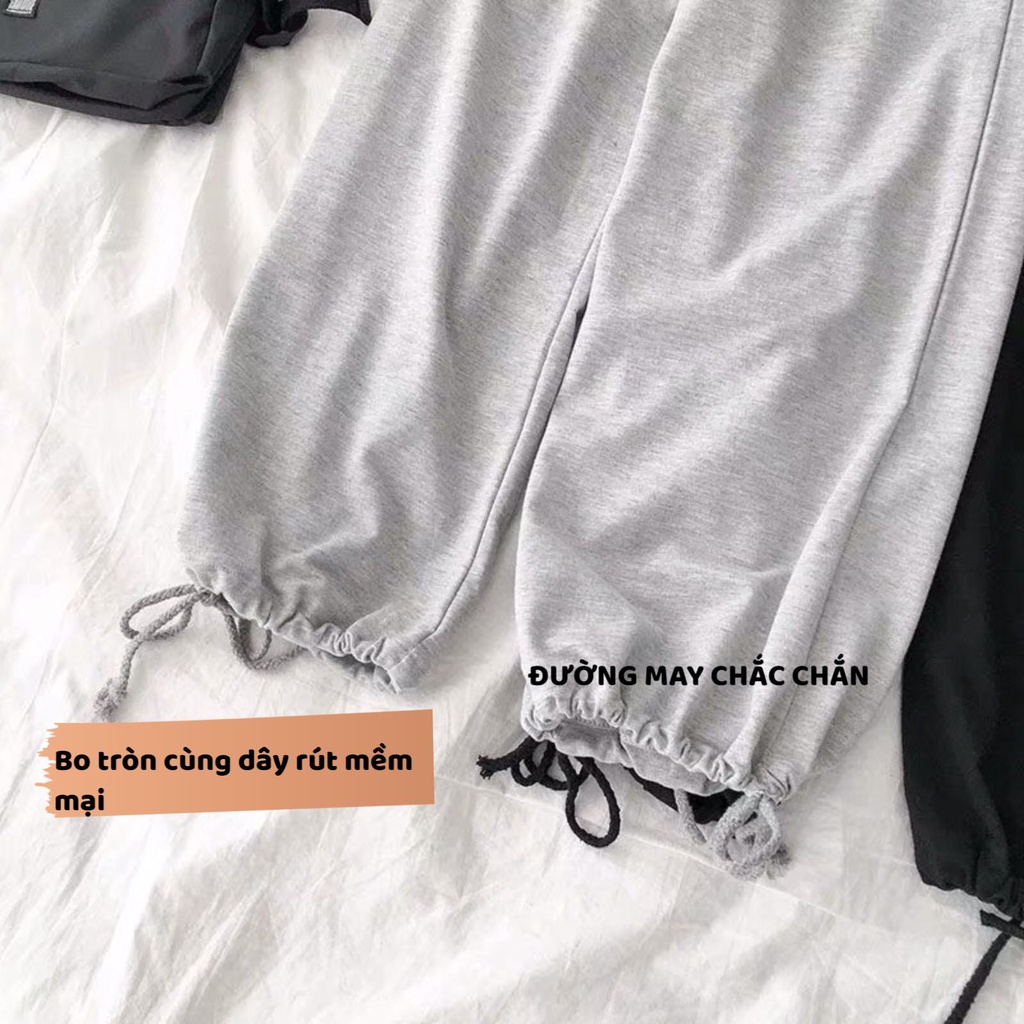 [Mã FAMARAL1 giảm 10K đơn 50K] Quần boom nữ chất liệu nỉ , Quần jogger Nữ in hình gấu có dây rút ở chân