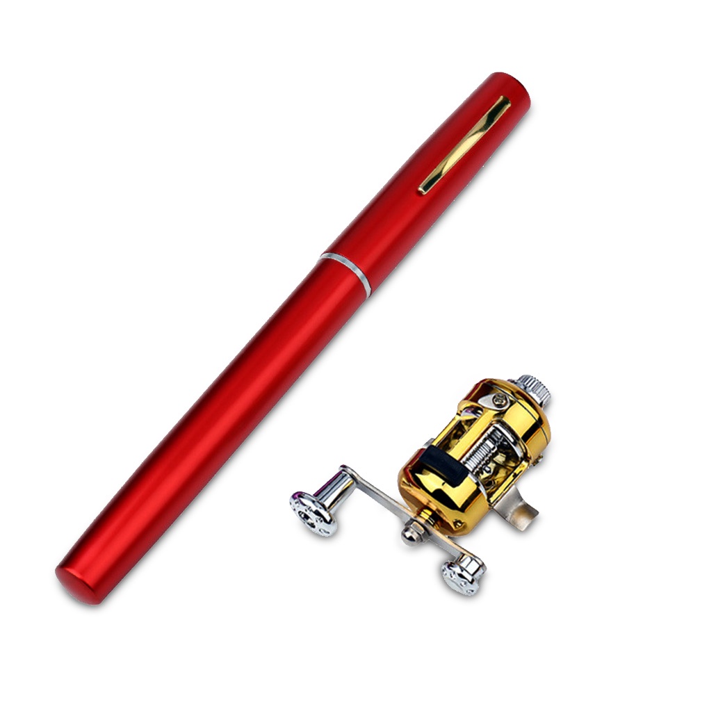 [Global] Pen Shaped Fishing Rod Mini Portable Aluminum Alloy Telescopic Pen Fishing Pole Pocket Fisherman Craft Gift