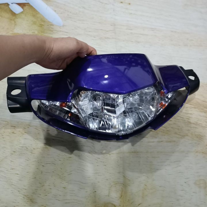 Ốp Đầu xe Wave ZX - Wave anpha - Wave 110 đời 1997 đến 2006 Loại 2 bóng Màu Tím Cà - B-DG