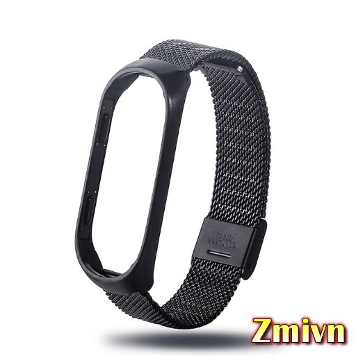 Dây đeo kim loại khóa bấm Xiaomi Miband 4 Miband 3