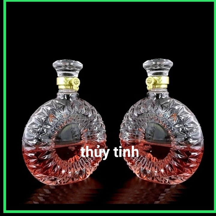 COMBO 2 CHAI THỦY TINH ĐỰNG RƯỢU 500ML, BÌNH RƯỢU XO THỦY TINH