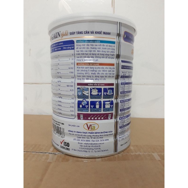Sữa bột SP Gain Gold lon 900 gram giúp tăng cân và khỏe mạnh của công ty VITA