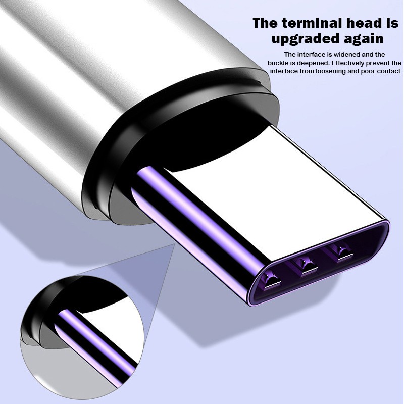 Dây Cáp Sạc Nhanh 5A Cổng Cắm Usb Loại c Có Đèn Led Phát Sáng Thông Minh