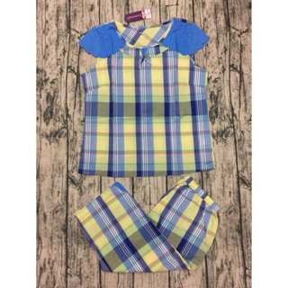 Mã giảm giá 10%. Bộ mặc nhà chính hãng wonnerful vải kate mềm mát Size XL : 58-63kg. Giá tag 339k